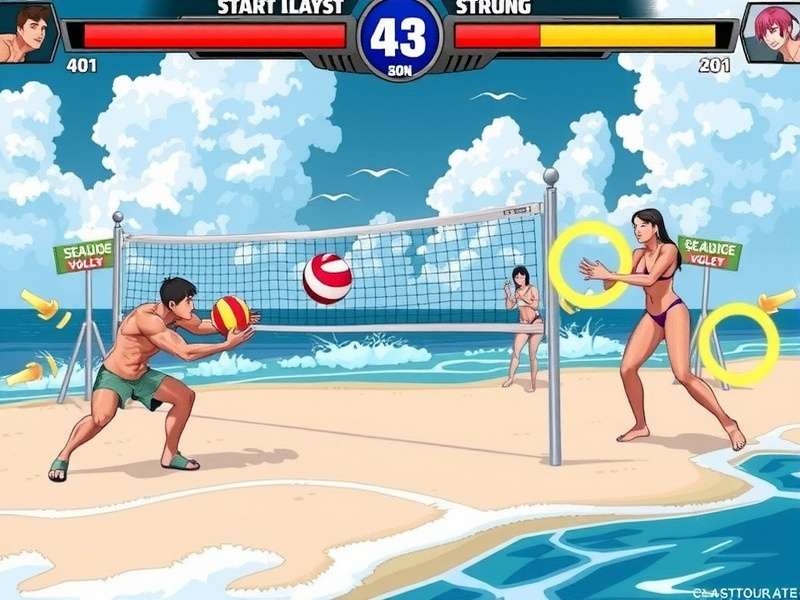 Seaside Storm Volley Gameplay Screen